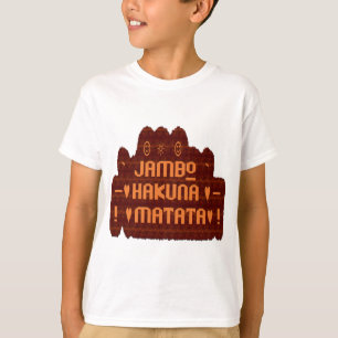 Afrikansk Hälsning: Jambo Hakuna Matata Wood Desig T Shirt
