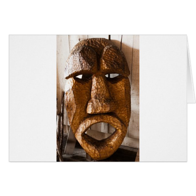 Afrikansk handstyrd mask hälsningskort (Framsidan Horizontal)