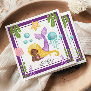 Afrikansk Havfrue Ocean Baby Shower Servetter