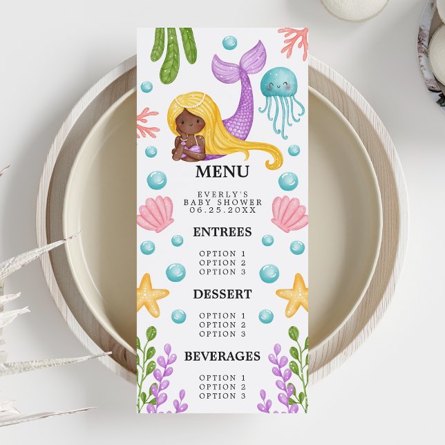 Afrikansk Havfrusjö Baby Shower Meny (Skapare uppladdad)