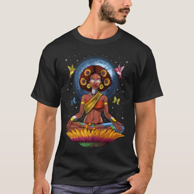 Afrikansk Hippiekvinna T Shirt (Framsida)