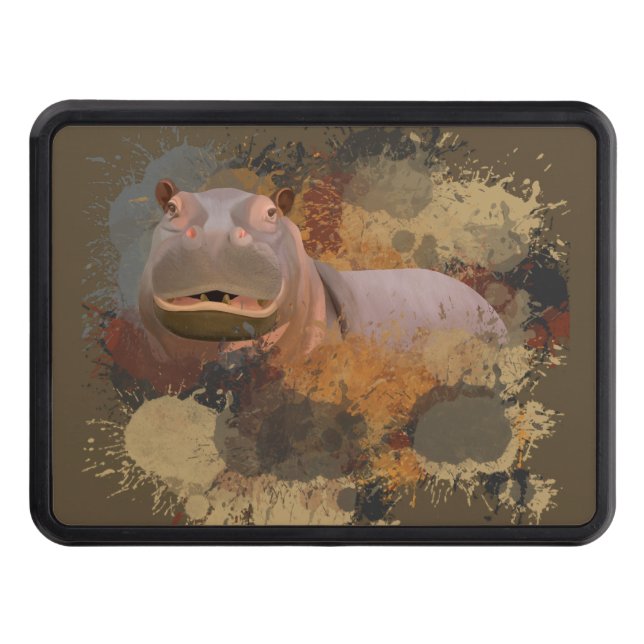 Afrikansk Hippo Abstrakt Paint Splatter Wildlife Dragkroksskydd (Framsidan)