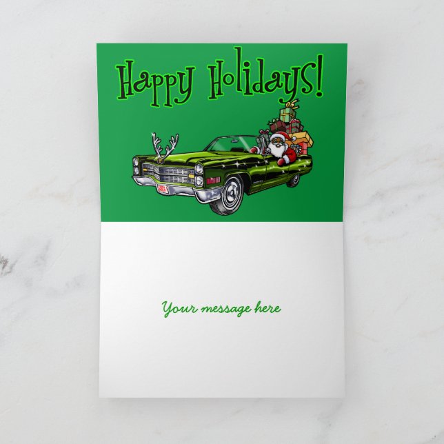 Afrikansk Hipster Santa Helgdag Card Helgkort (Inuti)