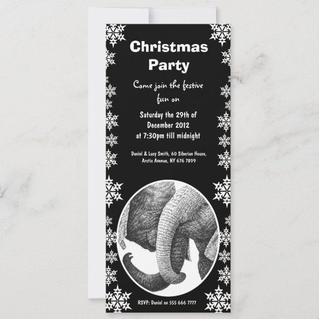Afrikansk inbjudan för elefantjulparty (Framsida)