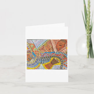 Afrikansk, inspirerad, färglös design kort