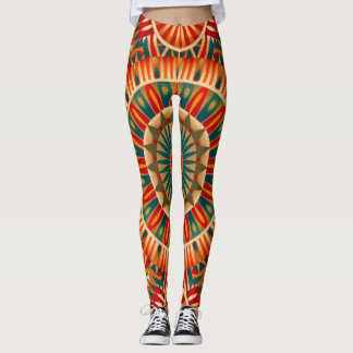 Afrikansk-inspirerad geometri leggings