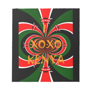 Afrikansk-inspirerad Kenya Flagga Abstrakt Art Anteckningsblock