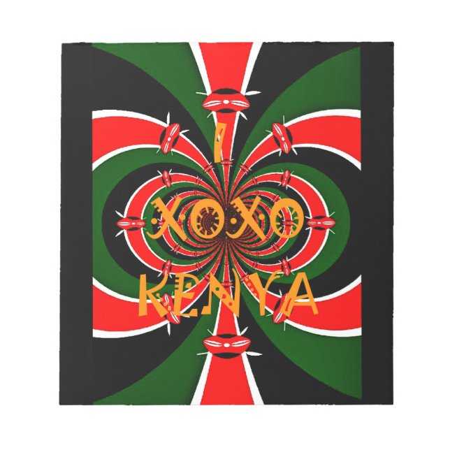 Afrikansk-inspirerad Kenya Flagga Abstrakt Art Anteckningsblock (Framsida)