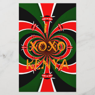 Afrikansk-inspirerad Kenya Flagga Abstrakt Art Brevpapper