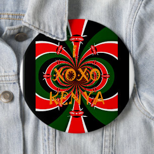 Afrikansk-inspirerad Kenya Flagga Abstrakt Art Knapp