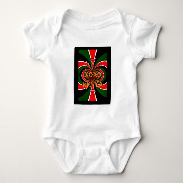 Afrikansk-inspirerad Kenya Flagga Abstrakt Art T-shirt (Framsida)