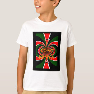 Afrikansk-inspirerad Kenya Flagga Abstrakt Art T Shirt