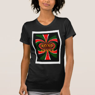 Afrikansk-inspirerad Kenya Flagga Abstrakt Art Tee Shirt
