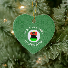 Afrikansk julängslan Namn Year Heart Julgransprydnad Keramik