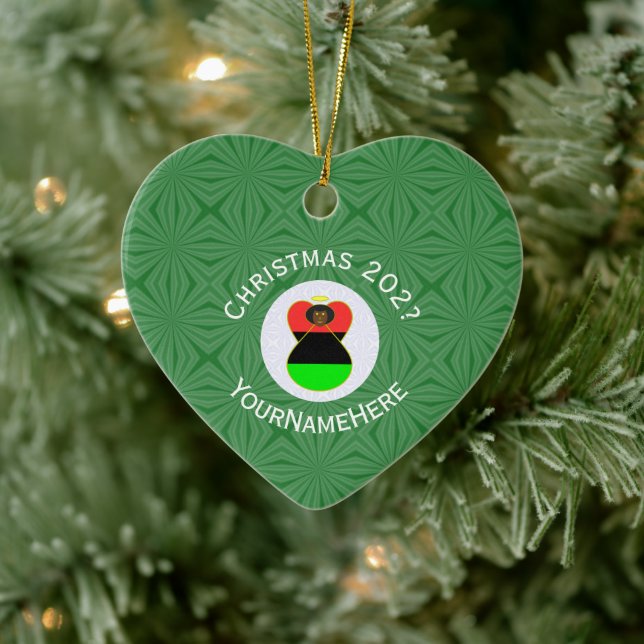 Afrikansk julängslan Namn Year Heart Julgransprydnad Keramik (Träd)