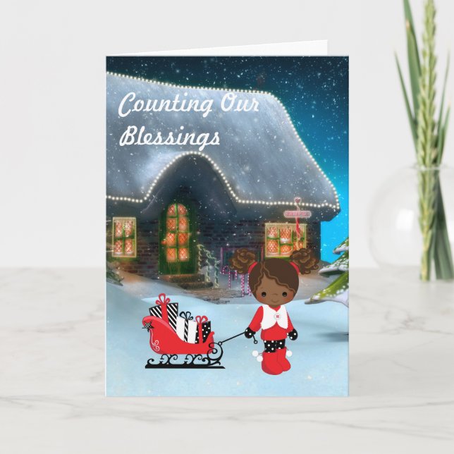 Afrikansk julhälsningskort kort (Framsida)