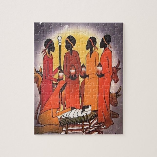 Afrikansk juljulkrubba pussel (Vertikal)