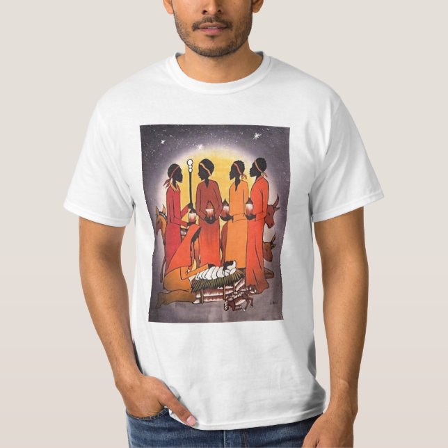 Afrikansk juljulkrubba tee shirt (Framsida)
