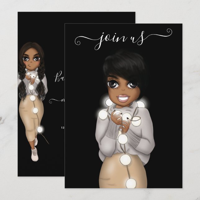 Afrikansk julklapp inbjudningar (Fram/baksida)