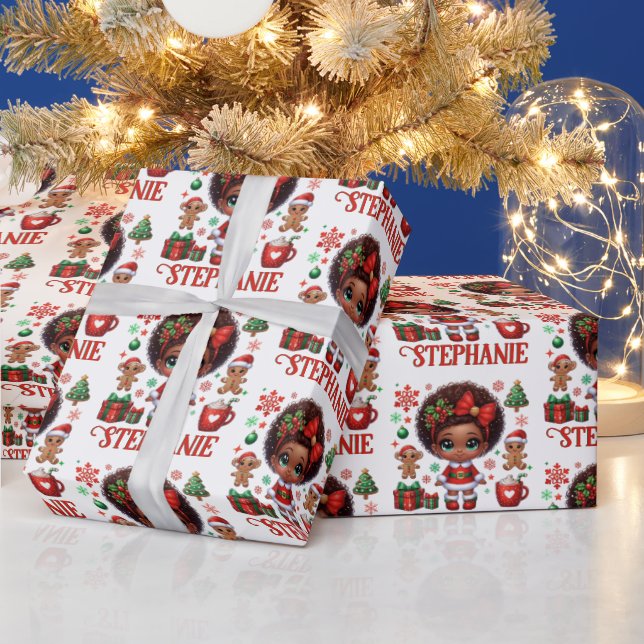 Afrikansk jultomte Flicka jul Presentpapper (Helgdagar)