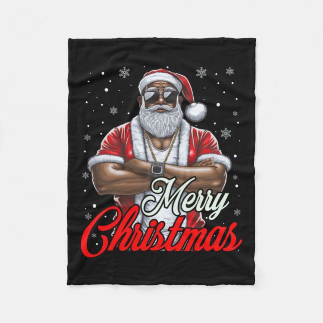 Afrikansk jultomte Pajama-Coolan Black Fleecefilt (Framsidan)