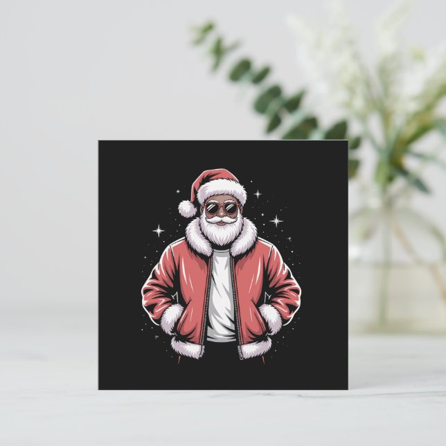 Afrikansk jultomte Pajama-Coolan Black Inbjudningar (Stående Fram)