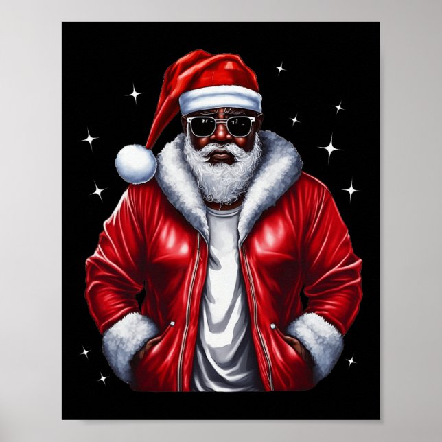 Afrikansk jultomte Pajama-Coolan Black Poster (Framsidan)