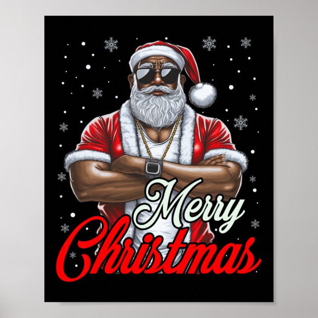 Afrikansk jultomte Pajama-Coolan Black Poster (Framsidan)