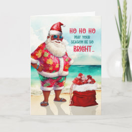 Afrikansk jultomte Sunglass Den vackra julen Helgkort