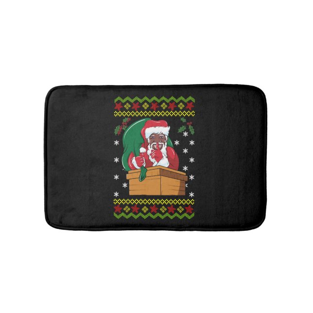 Afrikansk jultomte ugly jul badrumsmatta (Framsidan)