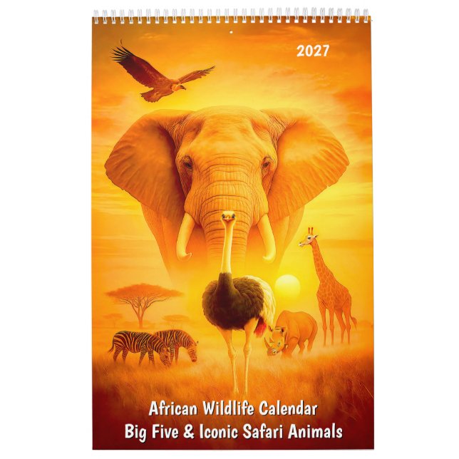 Afrikansk kalender för vilda djur – Big Five & Iko (Omslag)