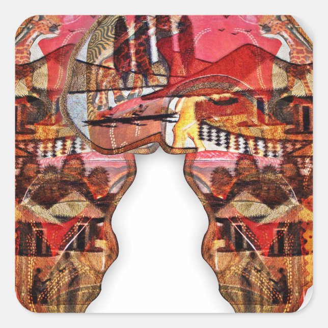 Afrikansk Karta: Fira säsongen med kultur Fyrkantigt Klistermärke (Framsida)