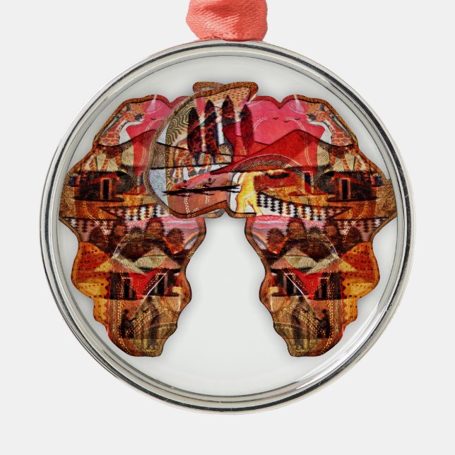 Afrikansk Karta: Fira säsongen med kultur Julgransprydnad Metall (Framsidan)