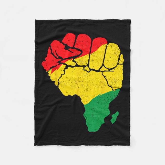 Afrikansk Karta-fist-enighet Junette Pridet Black  Fleecefilt (Framsidan)