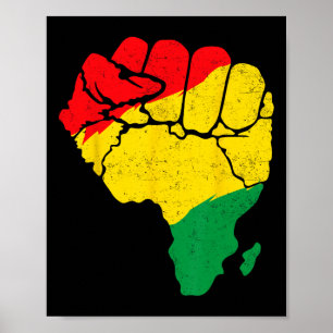 Afrikansk Karta-fist-enighet Junette Pridet Black Poster