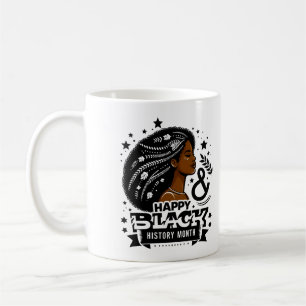 Afrikansk Karta-grafik i Lycklig Svarta historiken Kaffemugg