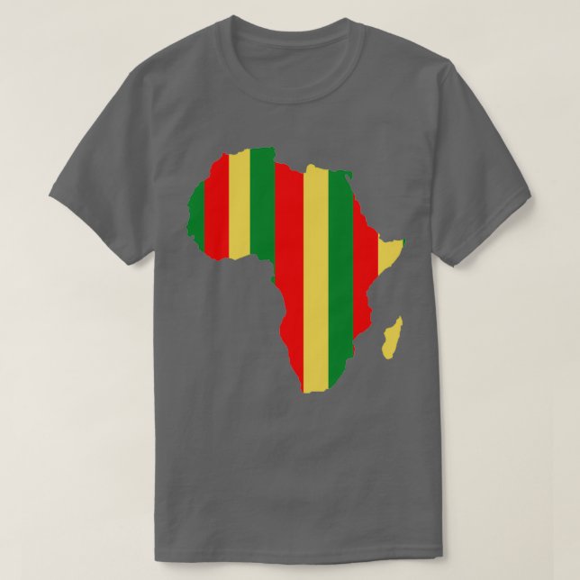 Afrikansk Karta Grönt Red Gult T Shirt (Design framsida)