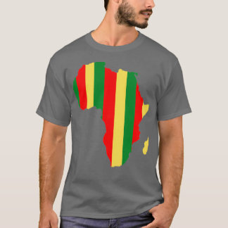 Afrikansk Karta Grönt Red Gult T Shirt