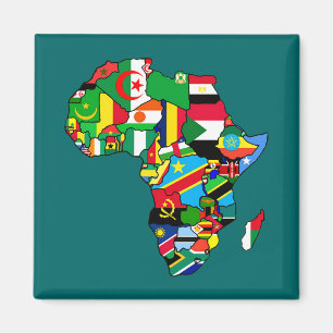 Afrikansk Karta i Afrika flaggor i land kartor Magnet