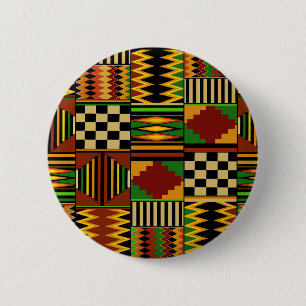 Afrikansk Kente-duk med kunglig design Knapp