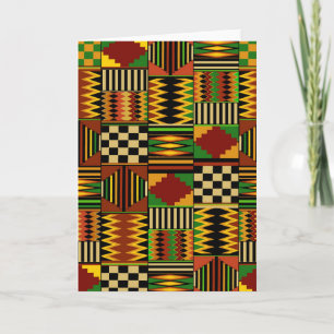 Afrikansk Kente-duk med kunglig design Kort