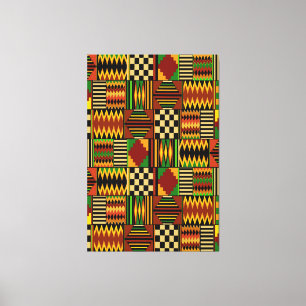 Afrikansk Kente-dukdesign för kungligheter Canvastryck