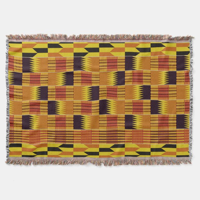 Afrikansk kente Mönster Ceremonial Textil Filt (Framsidan)