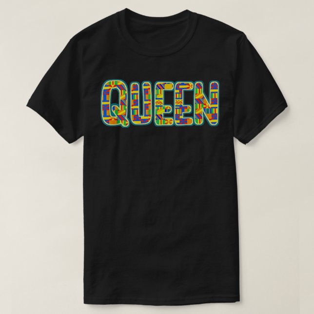 Afrikansk Kente Mönster Strong Black Women 8 T Shirt (Design framsida)