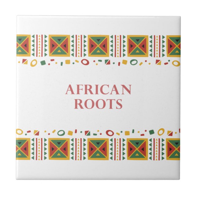 Afrikansk keramisk tile mönster kakelplatta (Framsidan)