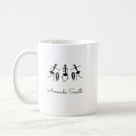 Afrikansk konst, Cute Lycklig Dancers White Kaffemugg
