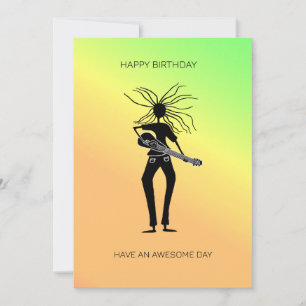 Afrikansk konst, Fantastisk Guitar Player Birthday Kort