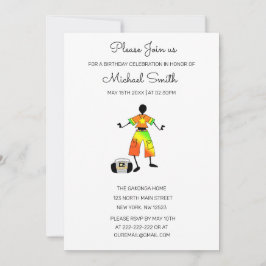 Afrikansk konst, Fantastisk Happity Dance Birthday Inbjudningar