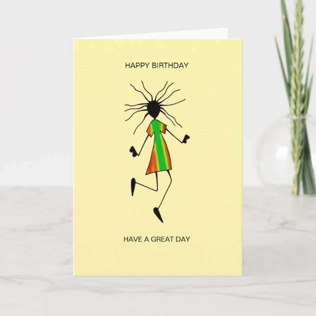 Afrikansk konst, Fantastisk Lycklig Dance Birthday Kort (Framsida)