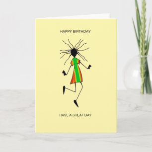 Afrikansk konst, Fantastisk Lycklig Dance Birthday Kort